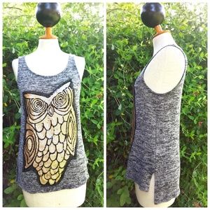 Poetry Owl Top In Sequins