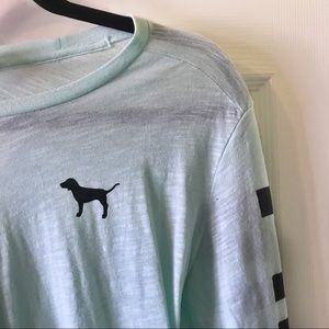 vs pink mint 3/4 sleeve tee