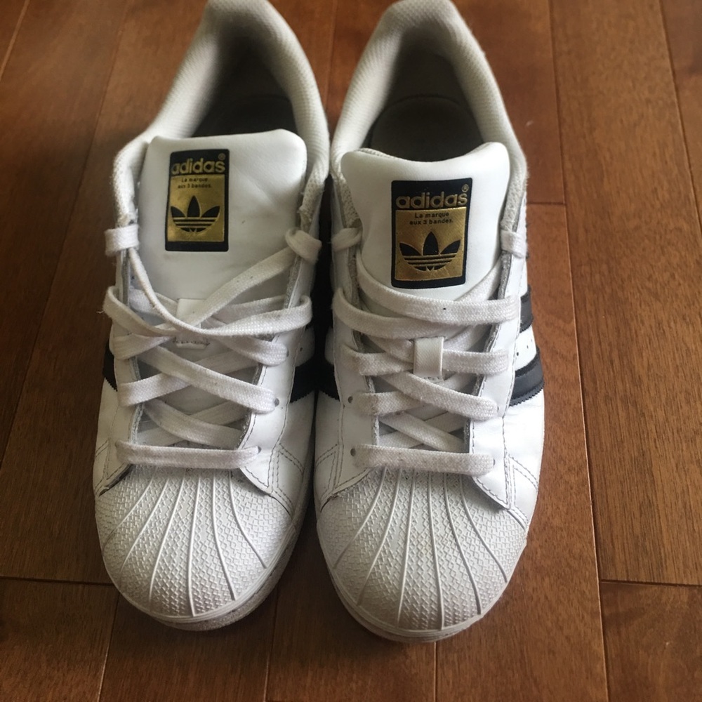 Black and White Adidas  Superstars