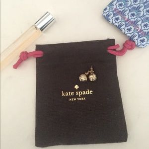 Kate Spade Gold Textured Round Stud Earrings