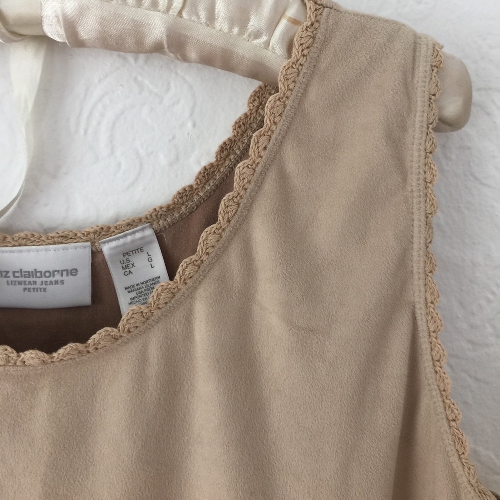 Liz Claiborne Velour Cream Top L - Picture 3 of 7