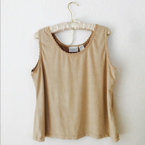 Liz Claiborne Velour Cream Top L - Picture 2 of 7