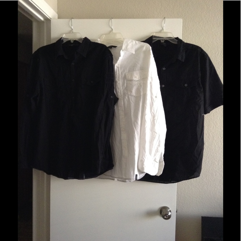 Straight FADED Long Sleeve Button Up Shirts