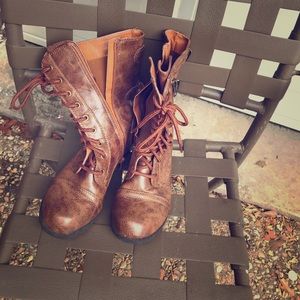 Brown Military/Combat Style Boots