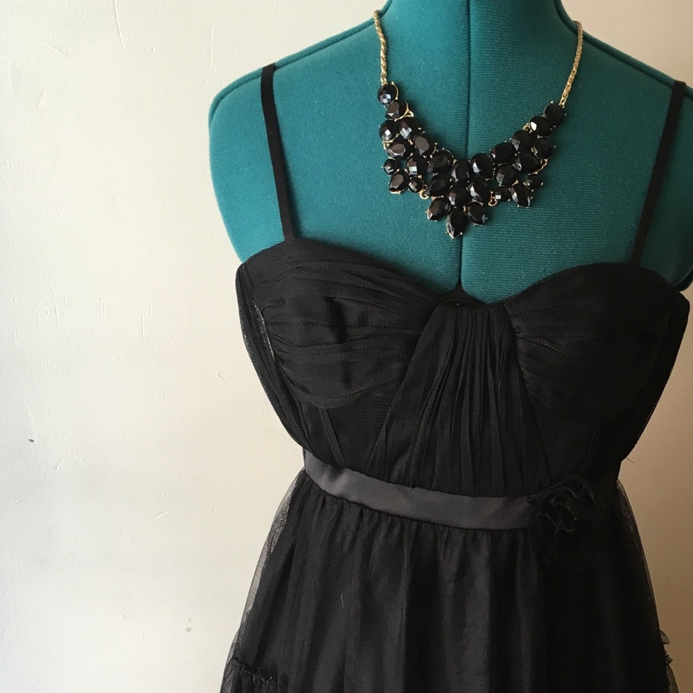 Max And Cleo Black Tulle  Dress Size 0