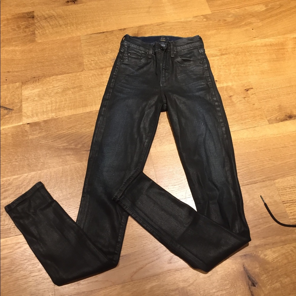 Dark coated skinny denim jeans