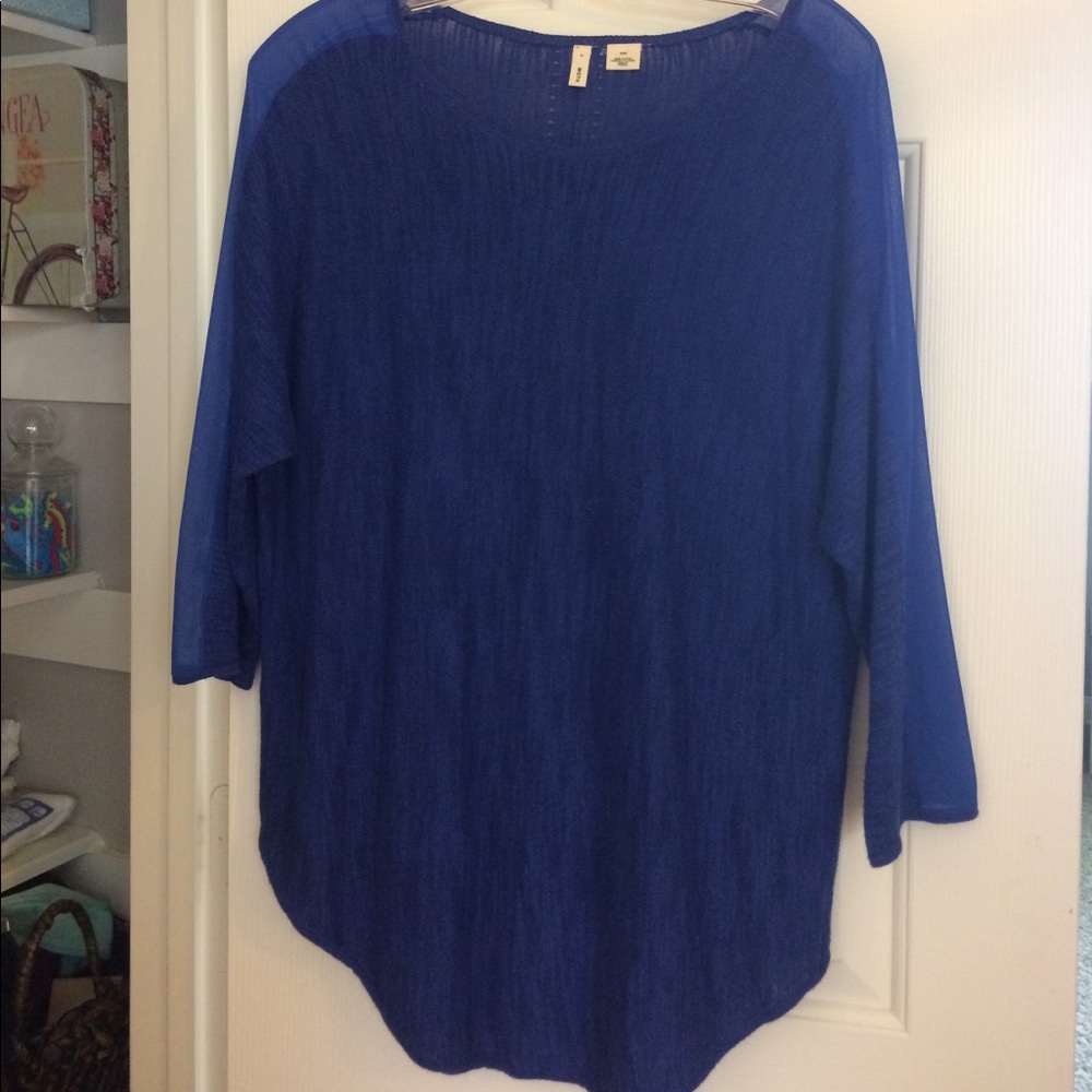 Moth Anthropologie Knit Blue Sweater - Picture 1 of 7