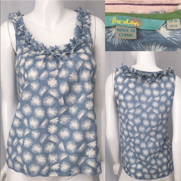 Boden Tops - 💓Sz 6 Boden Scoop Neck Blue Sleeveless Top