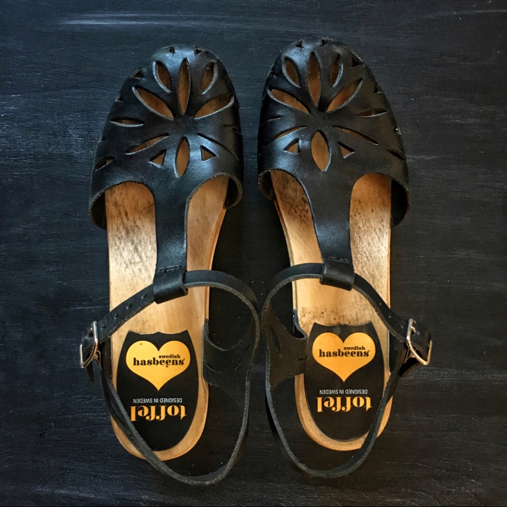 Swedish Hasbeens Lacy Sandal size 9