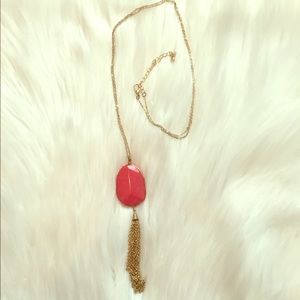 stone necklace with tassel