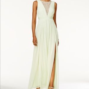 Adrianna Papell Illusion Lace Open Back Gown