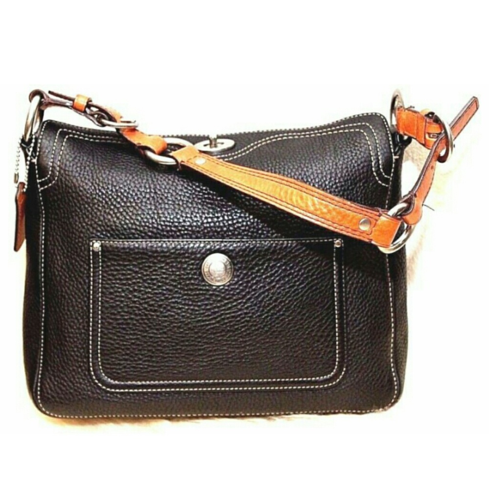 Authentic Coach Chelsea pebbled leather bag brown