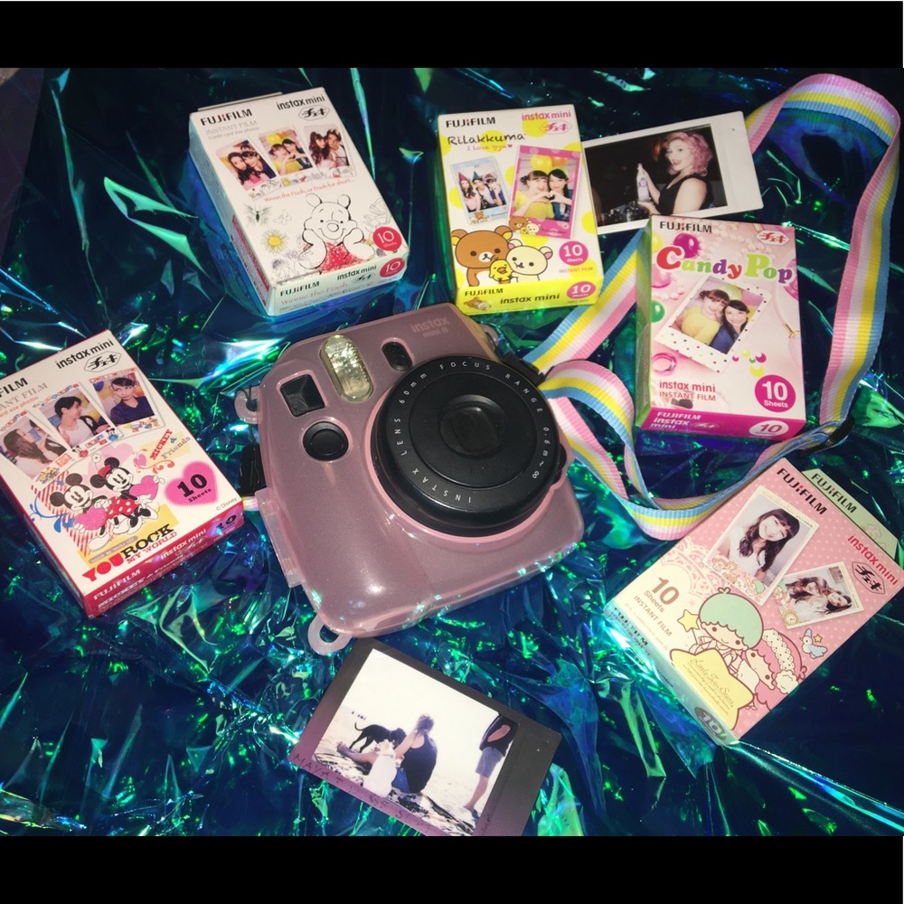💖 instax mini 8 + 5 films, hard cover, & strap 💖