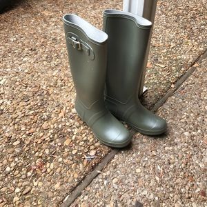Olive Green Rain Boots with buckle