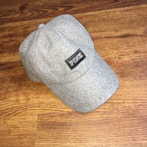 Gray wool Victoria's Secret Pink hat.