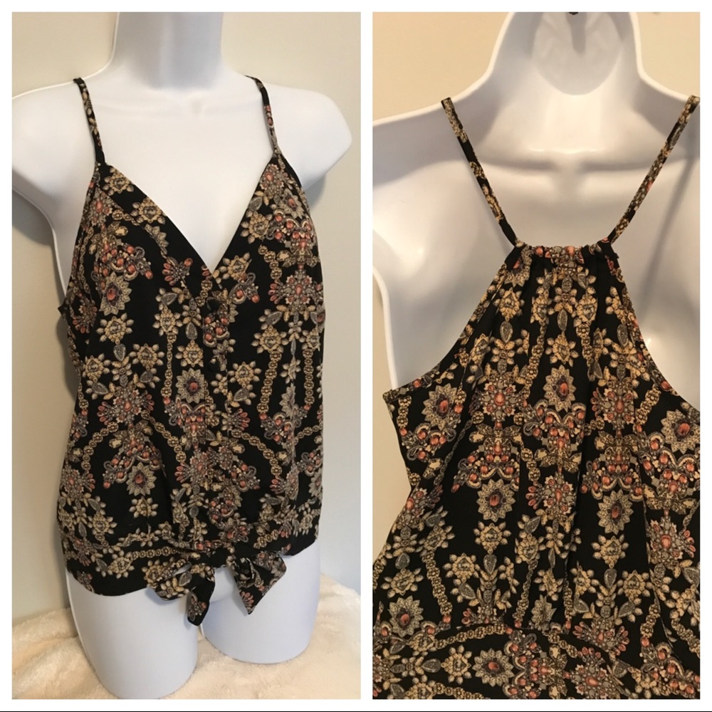 Pattern tie tank top
