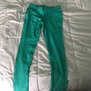 Turquoise jeans