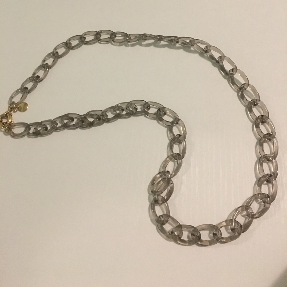 J. Crew Grey Clear Chain Necklace