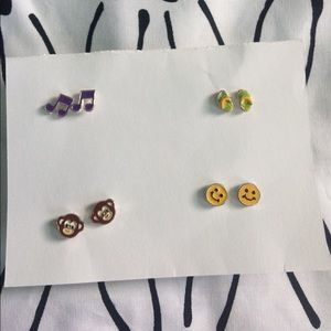 4 Pairs of Cute, Fun Girls Earrings