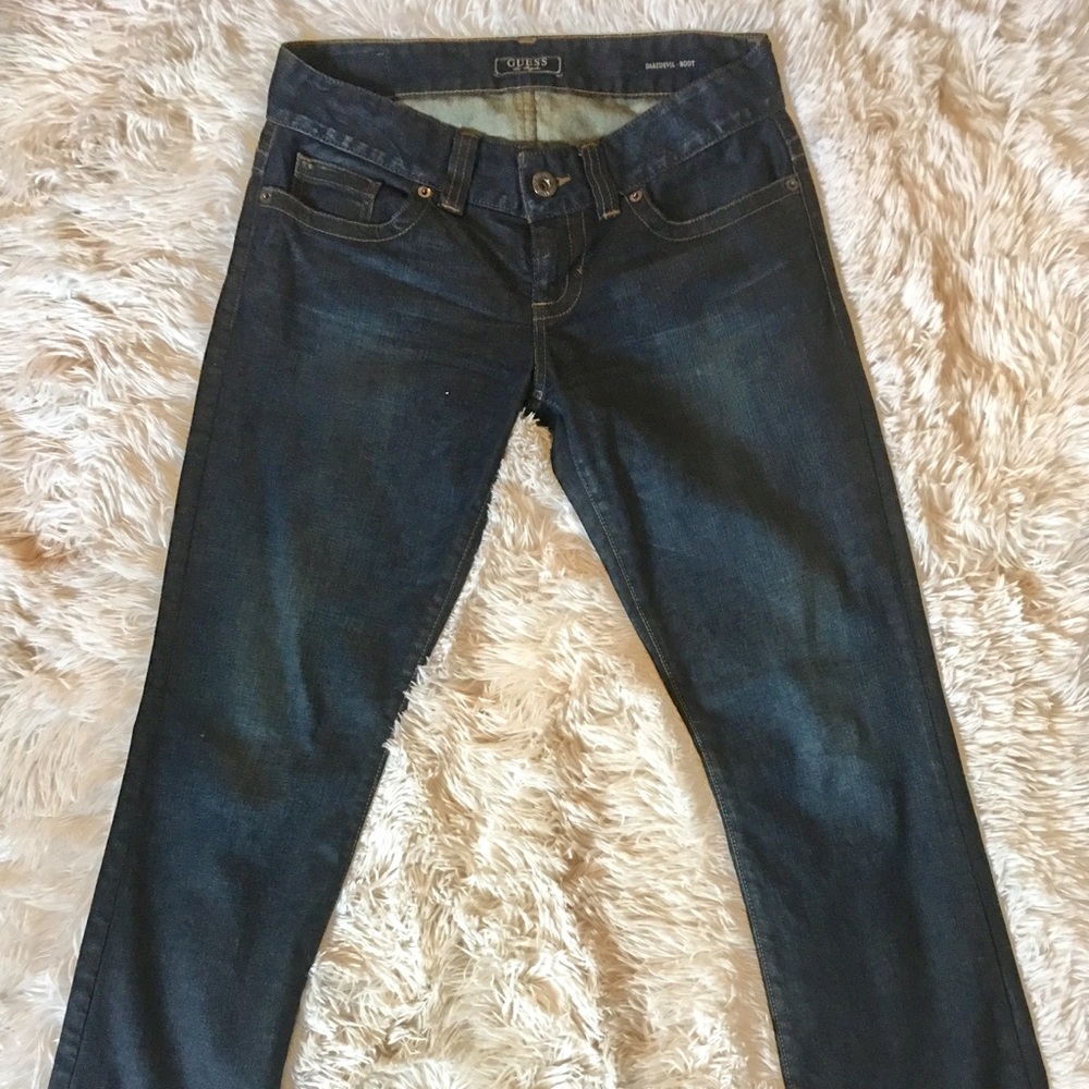 Guess dark jeans daredevil boot