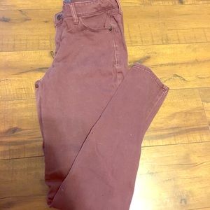 Burgundy skinny jeans