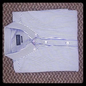 Zara Blue/White Men's Shirt Slim-Fit LRG