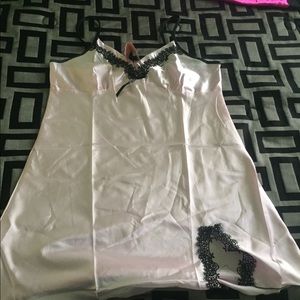 Pink satin chemise
