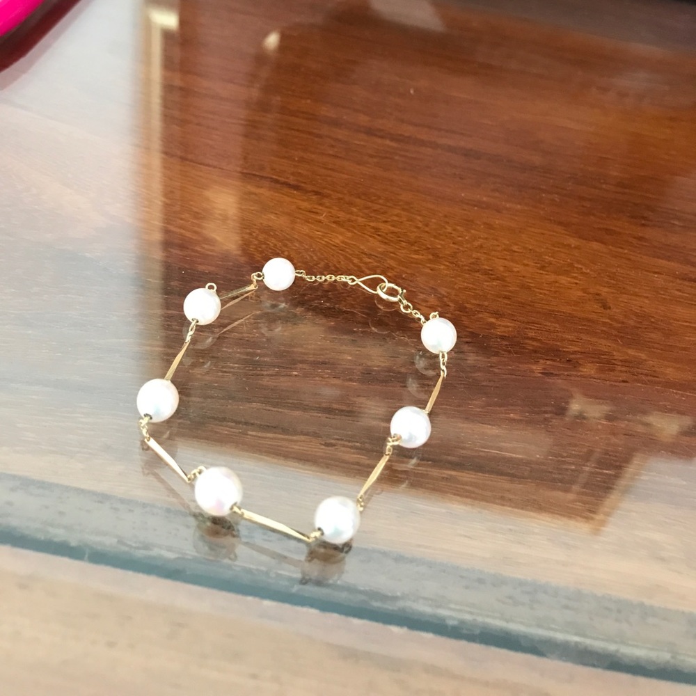 Japanese gold pearl bracelet