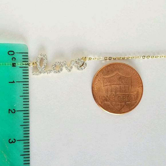 Dainty 14k yellow White Gold heart love Bracelet - Picture 4 of 8