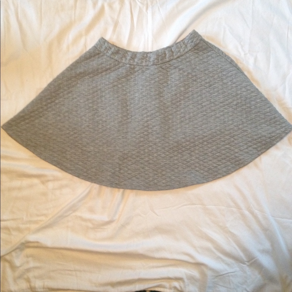 Quilted gray skater skirt by LC Lauren Conrad NWOT