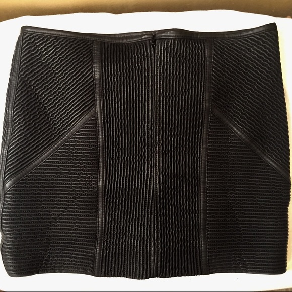 Free People Ribbed Leather Mini Skirt - Picture 3 of 6