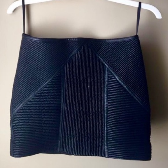 Free People Ribbed Leather Mini Skirt - Picture 2 of 6