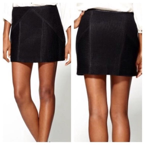 Free People Ribbed Leather Mini Skirt - Picture 6 of 6