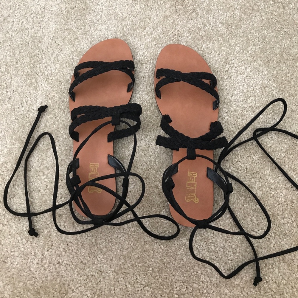 Black gladiator sandals