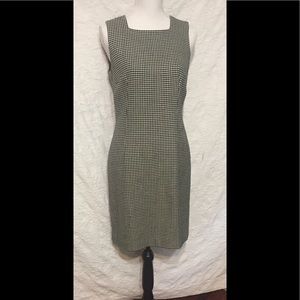 Ann Taylor Checkered Print Wool Dress Size 8P