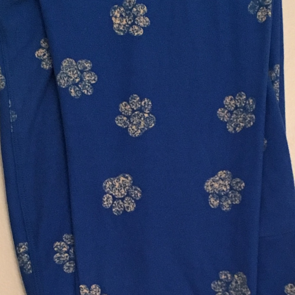 TC blue paw print LulaRoe leggings EUC