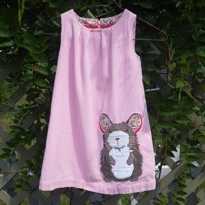Mini Boden Girls Corduroy Pinafore Mouse Applique