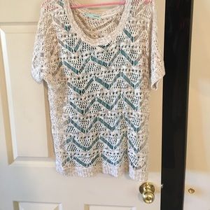 Cream and gold knit sweater from Maurice's.