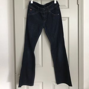 Hudson dark wash wide leg jeans