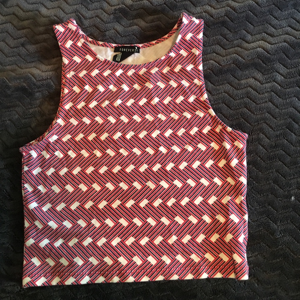 Red,white, and blue crop top