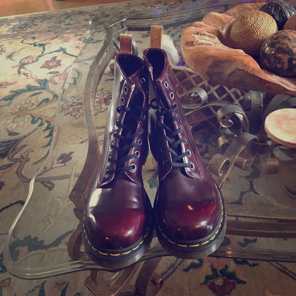 Vegan burgundy doc martens