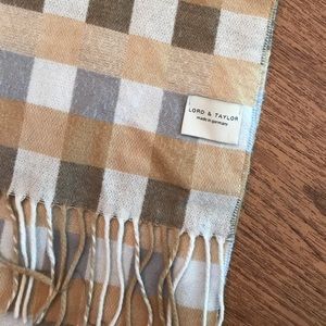 Lord & Taylor Camel&Blue Scarf