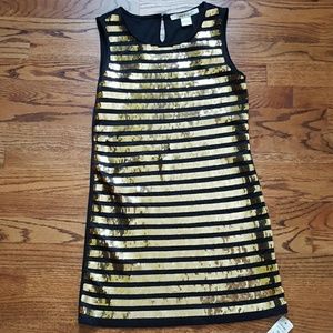 NWT Sequence Black & Gold Top/Dress Sz M