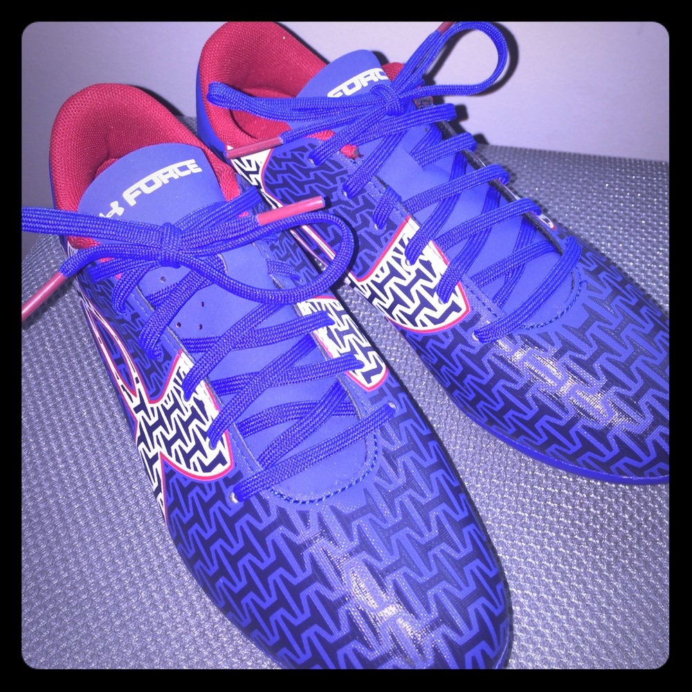 Red & Blue Under Armor Soccer Cleats