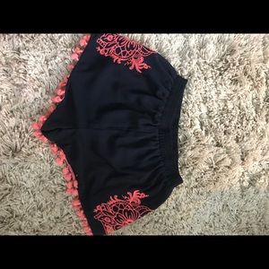 Patterned Navy Shorts