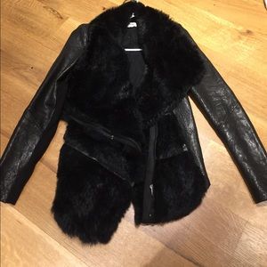Helmut Lang leather/fur jacket