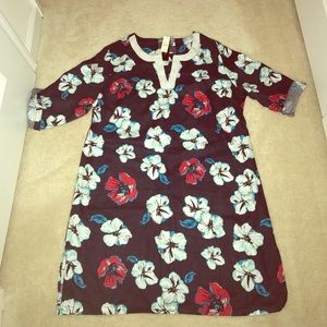 Talbots Linen Beach Dress w/Beaded Collar