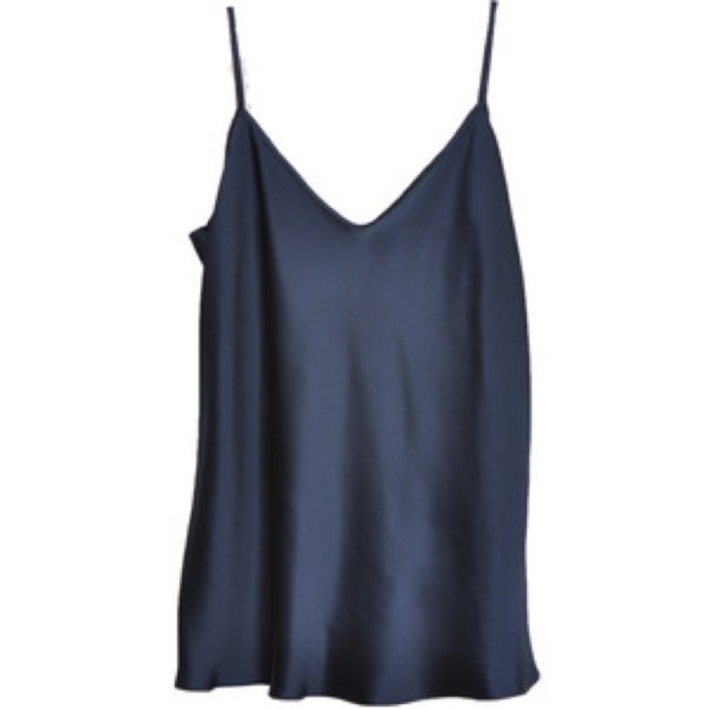 Topshop Silky Navy Strap Top