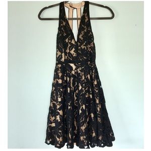 Black Lacy Halter Dress