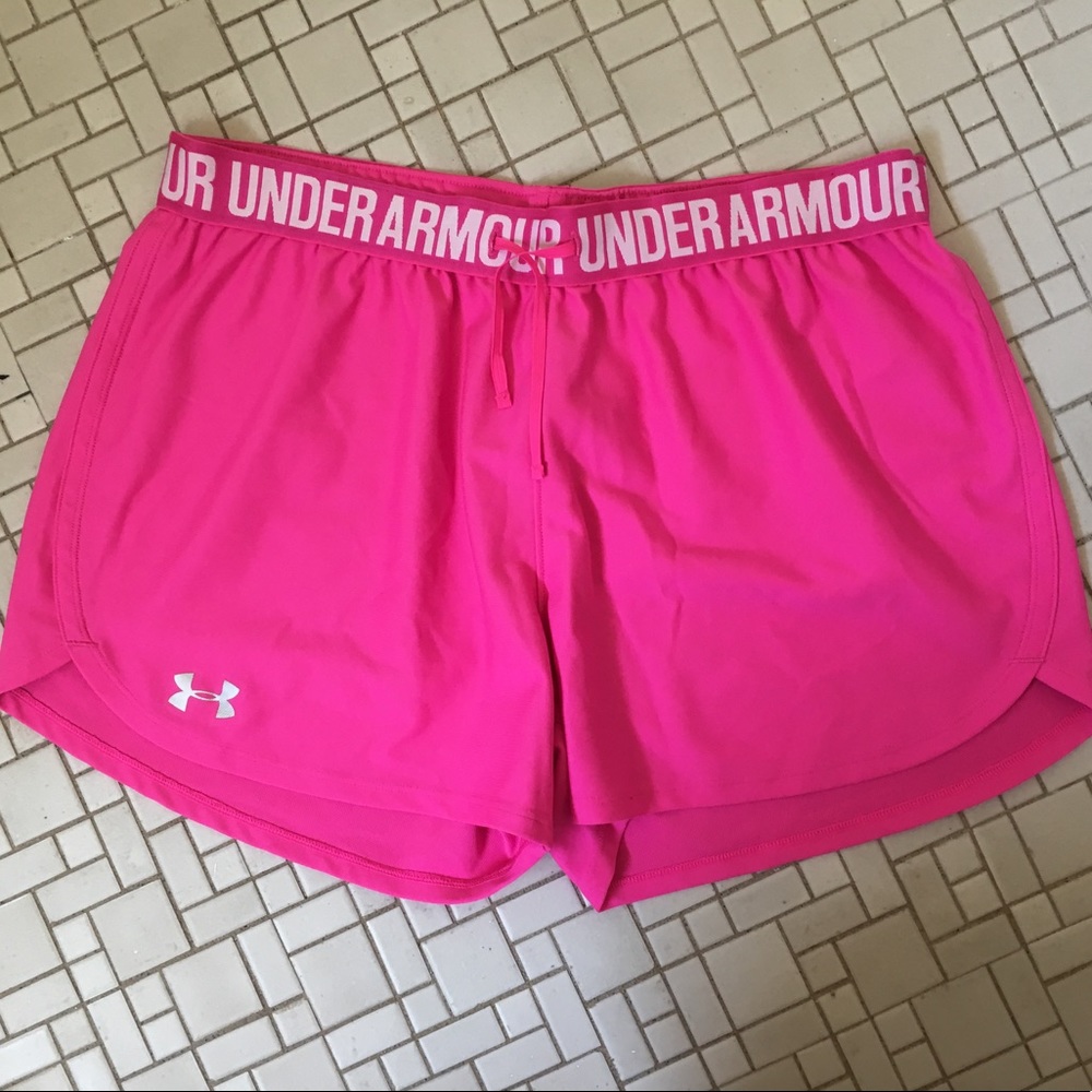 Under Armour Women's Play Up Shorts in pink